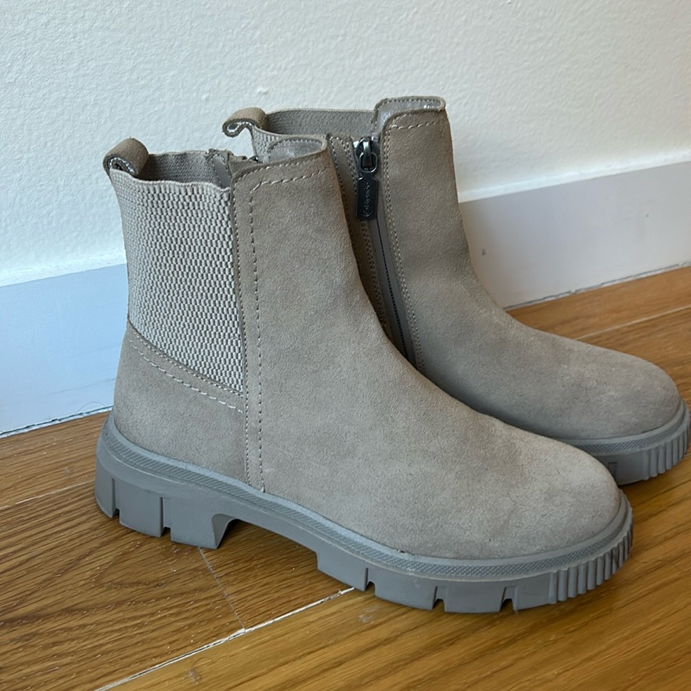 Blonde Suede Booties